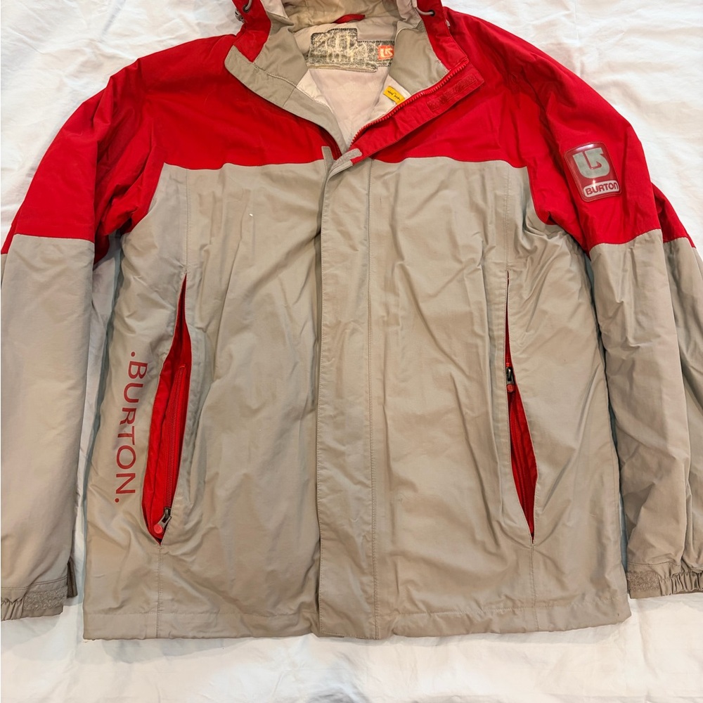 Burton Men's Two-Tone Red and Gray Ski Jacket